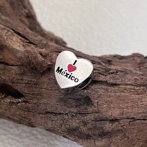 Pandora I Love Mexico Heart Charm S925 ALE Bead Charm Silver Jewelry